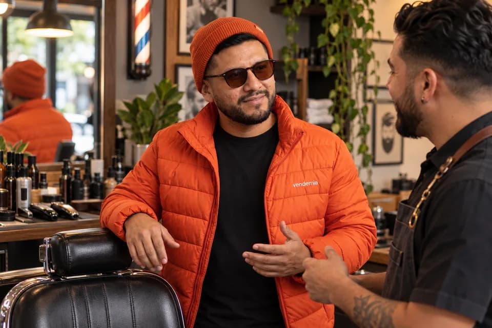 Mario de Vendemia en una barbería